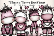 Whimsical Unicorn Loved Clipart, an Illustration by Dream Creation (Thumbnail 1 of 7)