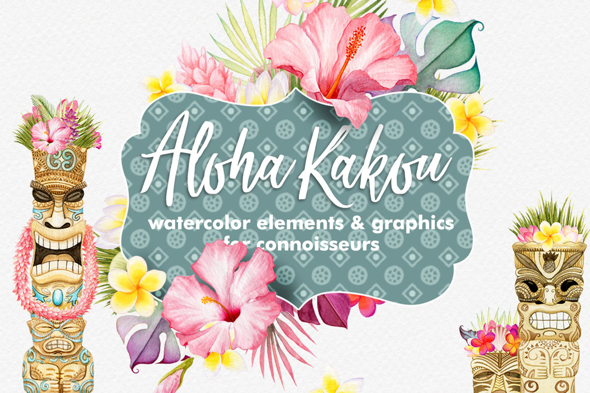 Tropical Watercolor Flowers Bundle, an Illustration by Watercolor Nomads (Photo 3 of 13)