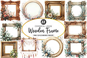 Wooden Frame Watercolor Clipart, an Illustration by SinaCreation (Thumbnail 1 of 5)
