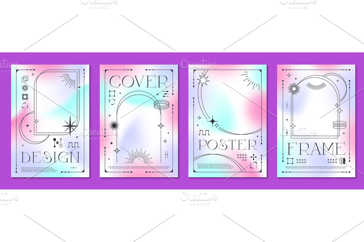 Aesthetic hologram y2k posters, a Decorative Illustration by Buch&Bee