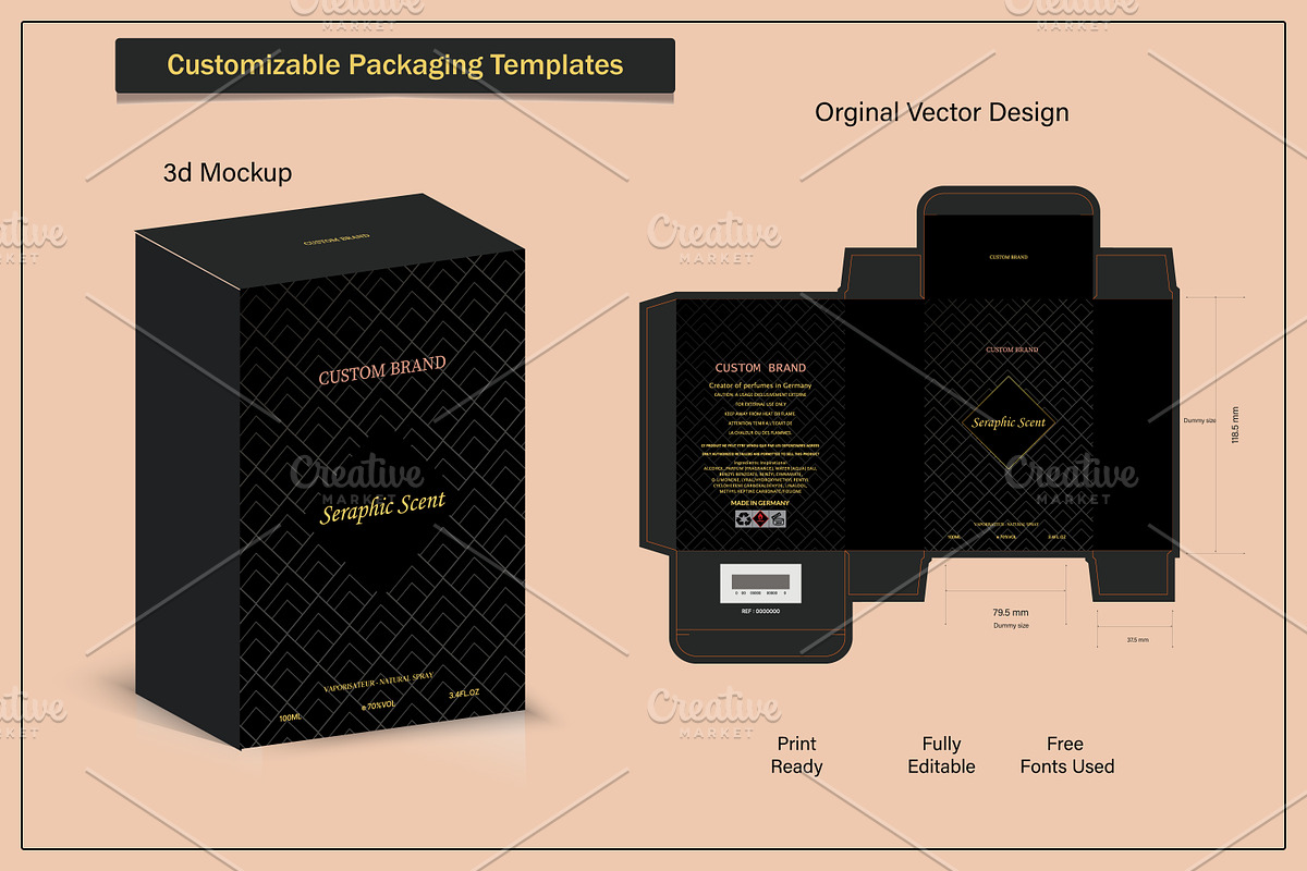 Perfume box Design 3d mock-up, an Object Graphic by sumonuix (Photo 2 of 2)