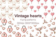 Vintage hearts patterns, a Decorative Illustration by Volha (Thumbnail 1 of 5)