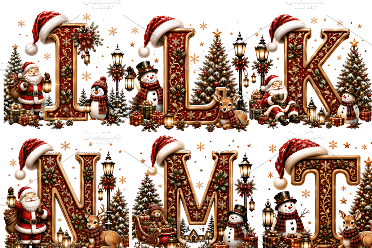 Christmas Alphabet Bundle, Vintage H, a Seasonal Illustration by Coco Bloom (Photo 2 of 3)