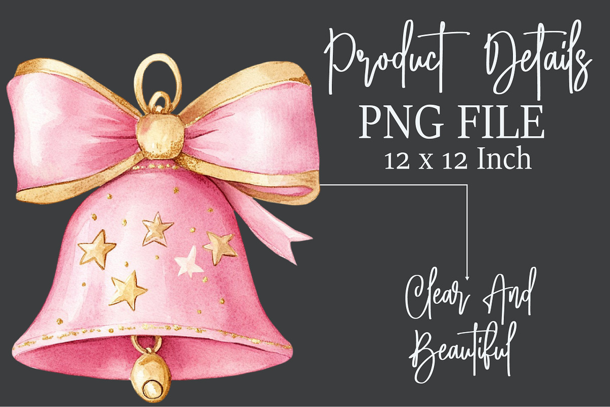 Cute Pink Christmas Clipart, an Illustration by Rose Art (Photo 4 of 4)