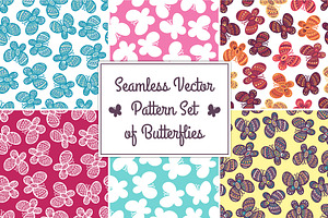 Butterfly Seamless Pattern Set