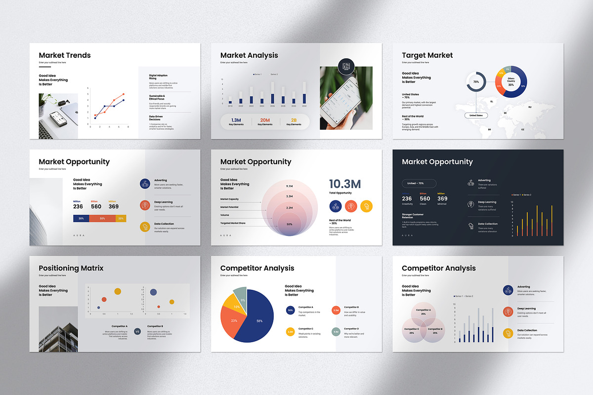AURA | Pitch Deck Presentation, a Presentation Template by GoldenPixelStudio (Photo 15 of 28)