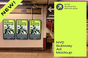 NYC Subway Ad Mockup, an Advertising Mockup by NYC Billboard Mockups (Thumbnail 1 of 2)