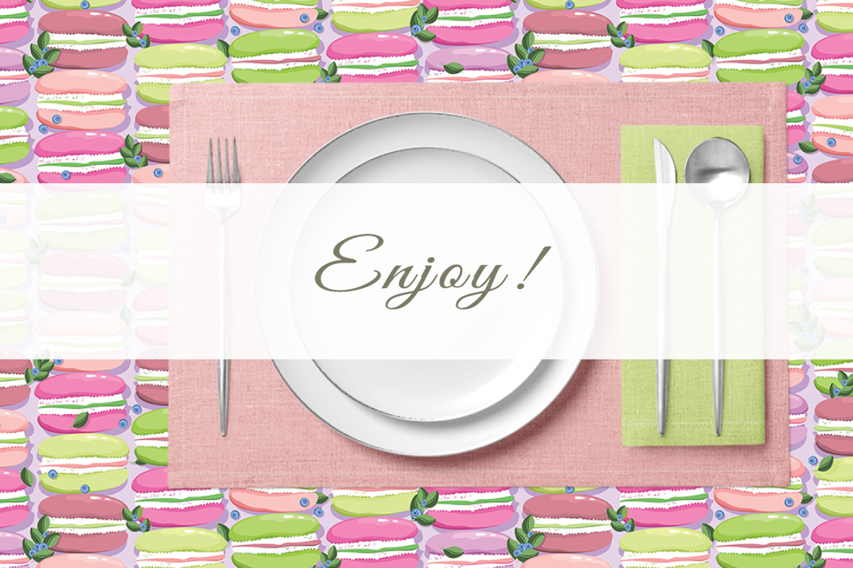 Macarons and blueberry 2, a Pattern Graphic by Yummy (Photo 10 of 10)