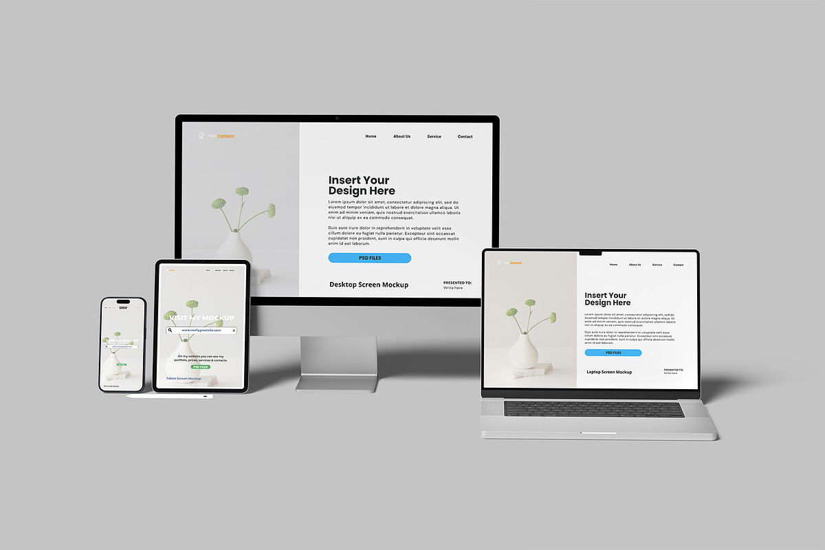 Multi Devices Responsive Mockup, a Device Mockup by lamorastudio (Photo 3 of 12)