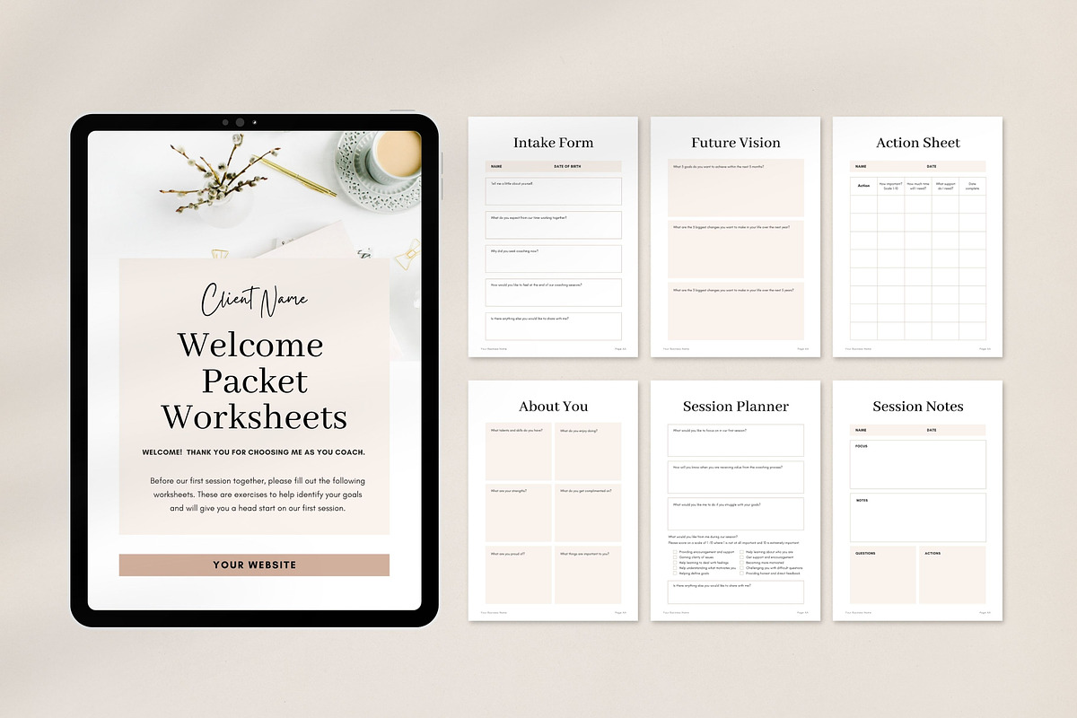 Coaching Client Intake Sheets Canva, a Brochure Template by DeeBeeDesign (Photo 9 of 10)