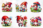 Ladybug gnomes clipart, an Illustration by RobertsArt (Thumbnail 2 of 7)