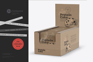 Display Box With Protein Cake Mockup