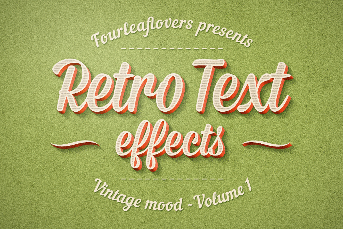 Photoshop Retro Text Effects, a Branding & Logo Template by FourLeafLover (Photo 1 of 4)