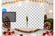 Christmas Card Mockup with Pinecones, a Product Mockup by MockupWizard (Thumbnail 3 of 5)