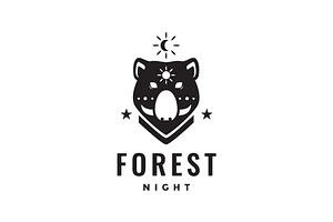 Forest Animal Nocturnal Hunting Logo