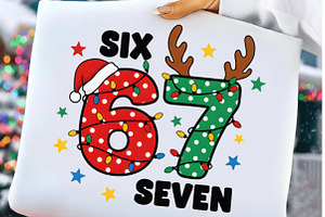 Funny Christmas Six Seven 67 Png, an Illustration by Craft Nest