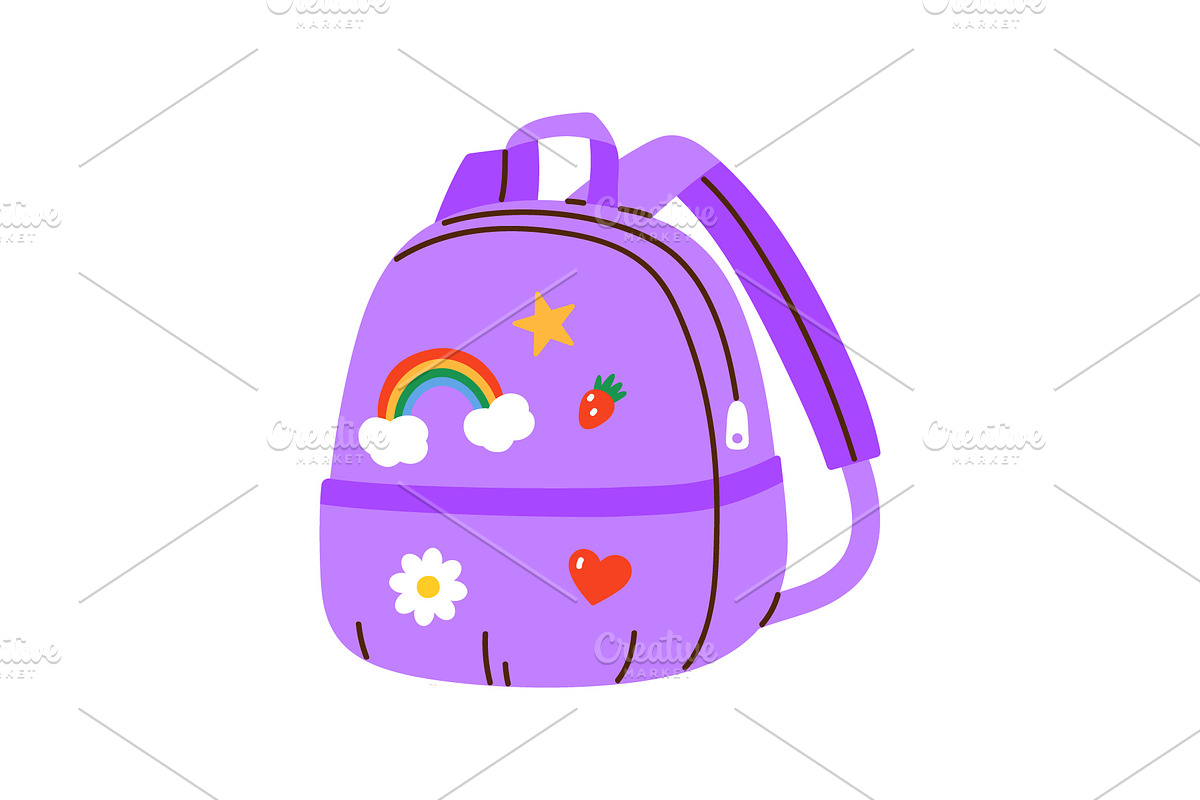 Cute School Backpack Vector Set, an Education Illustration by Annie Birdie (Photo 7 of 7)