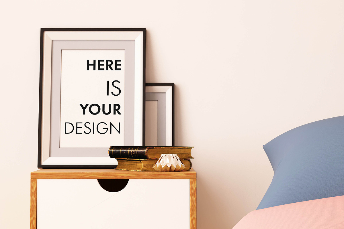 8 mockups posters in the bedroom, a Print Template by FilL239 (Photo 2 of 9)