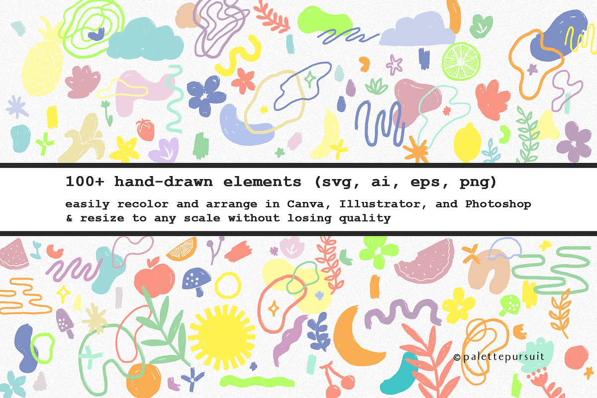 Inky doodles vector pattern set, SVG, a Pattern Graphic by Palette Pursuit (Photo 2 of 8)