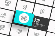 Rate Cut | 16 Thin Line Icons Set, an Outline Icon by Alex Blogoodf (Thumbnail 14 of 15)