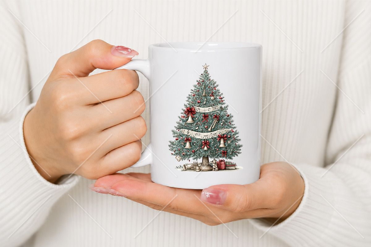 Whimsical Christmas Tree Clipart, a Seasonal Illustration by Canvas Craft (Photo 9 of 10)