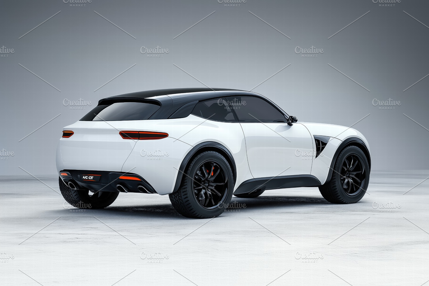 A sleek, modern white SUV with a sporty design, featuring a black roof and styl, a Transportation Photo by Textures & Backgrounds