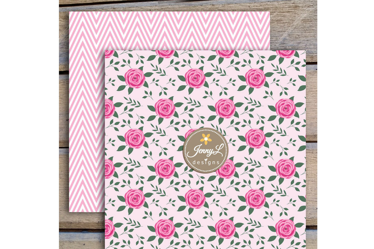 Floral Summer Pink Digital Paper, a Pattern Graphic by JennyL Designs (Photo 4 of 5)