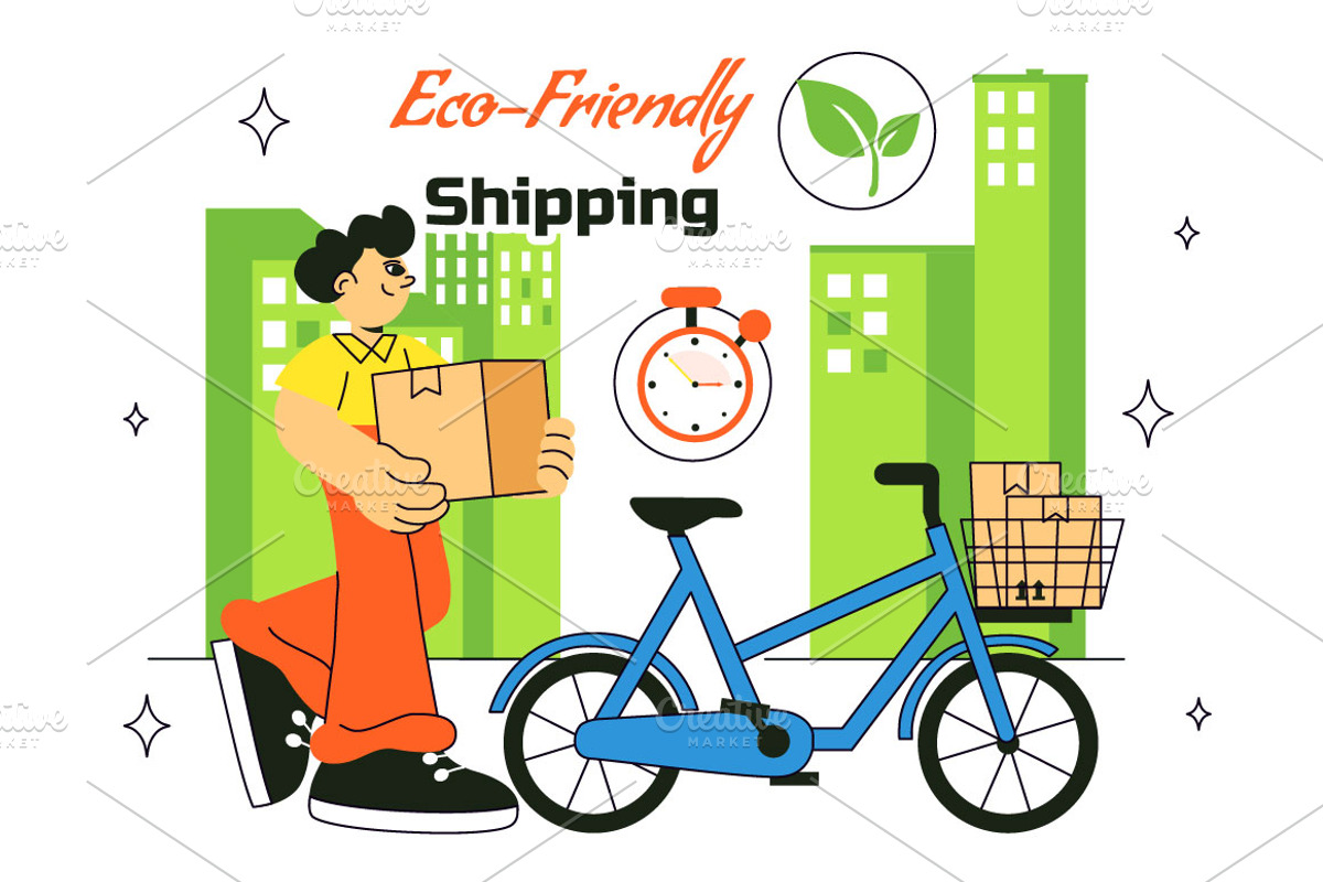 10 Eco Friendly Shipping Service, a Person Illustration by denayunebgt (Photo 4 of 4)