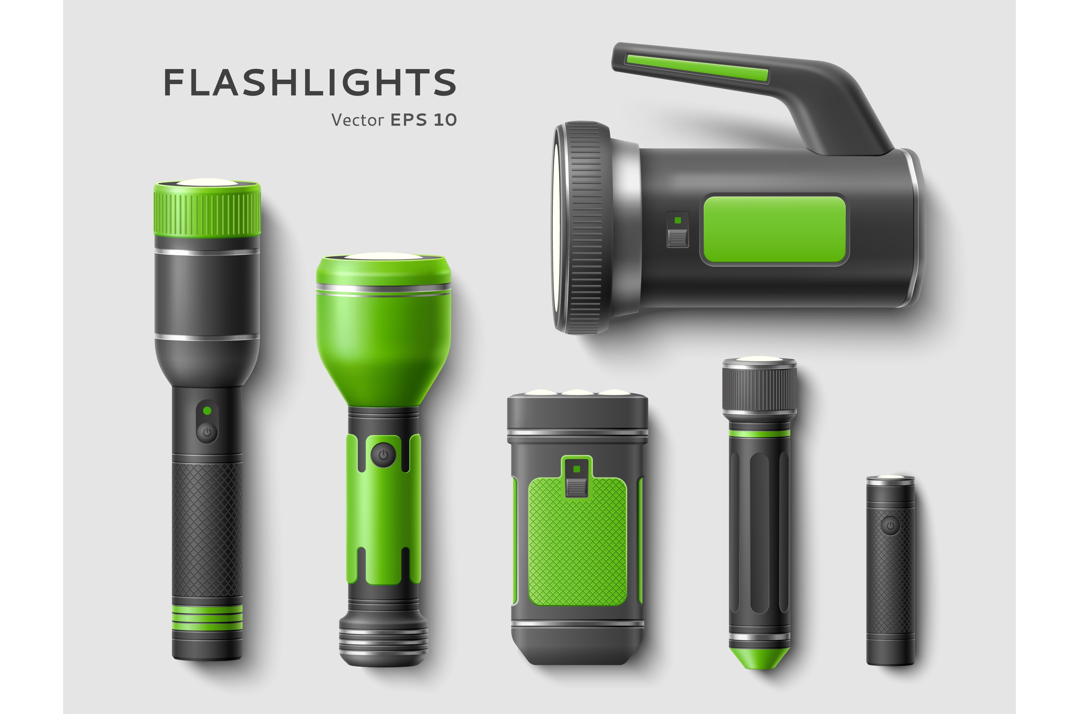Realistic Flashlights Tourist Hand by Yummybuum  Creative Market