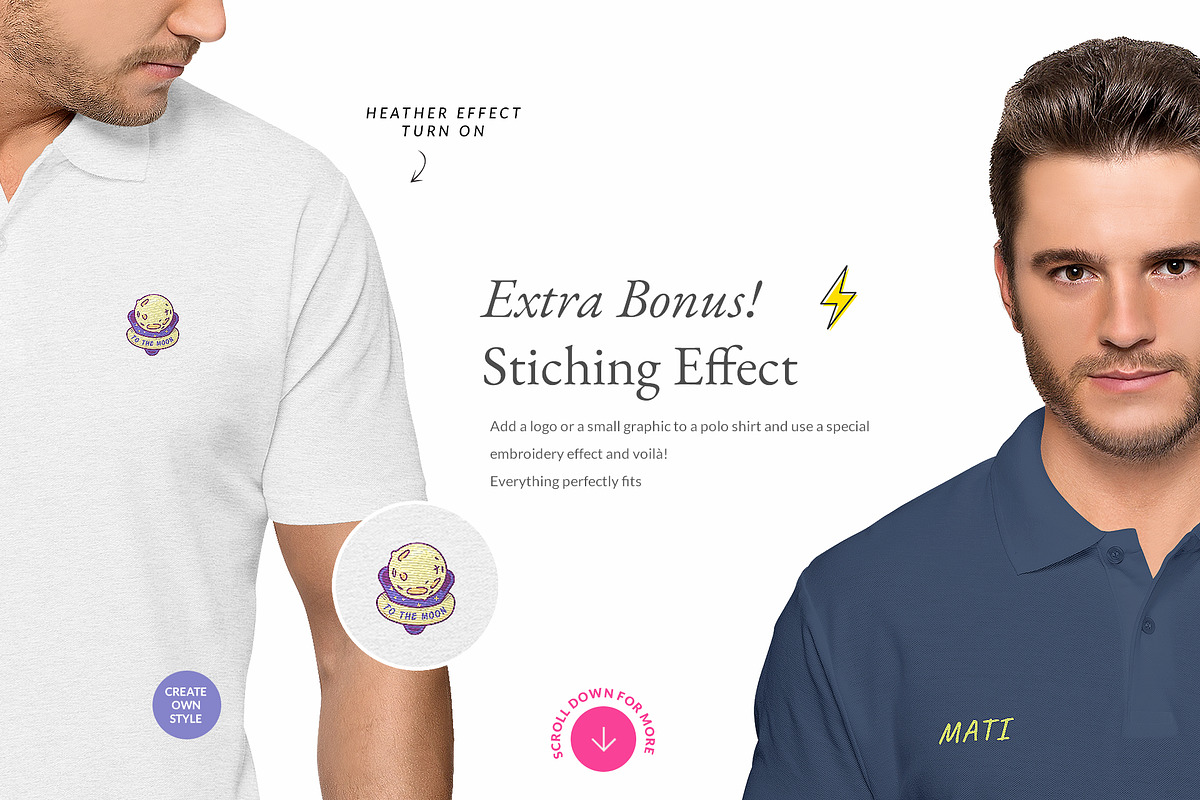Men Polo Shirt 10x Mock-ups, a Shirt Mockup by Mocca Mockups Store (Photo 4 of 5)