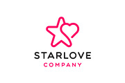Star and Love Heart Line Art Logo, a Branding & Logo Template by Buqancreative (Thumbnail 1 of 4)