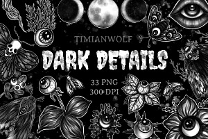Dark details - gothic PNG set