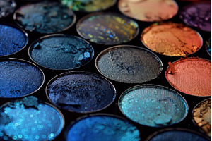 Colorful eyeshadow palette showing, a Beauty & Fashion Photo by Ylivdesign