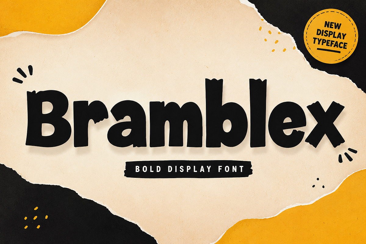 Bramblex – Bold Playful Display Font, a Slab Serif Font by Wow Magic (Photo 1 of 5)