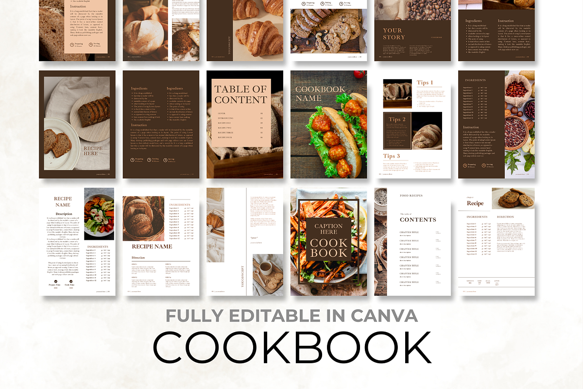 Aesthetic Cookbook Canva Template, a Magazine Template by Digital By Nikoleta (Photo 1 of 9)