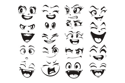 Manga Emoji Stickers Ink Sketch, an Object Illustration by LadadikArt