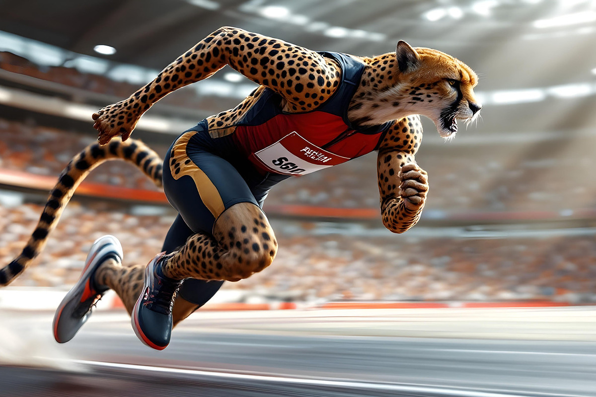 Cheetah running athletes are running, an Animal Photo by Stock Shape (Photo 8 of 8)
