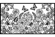 Decorative Floral Panel Vector Set, a Decorative Illustration by Designer_Momina (Thumbnail 17 of 20)