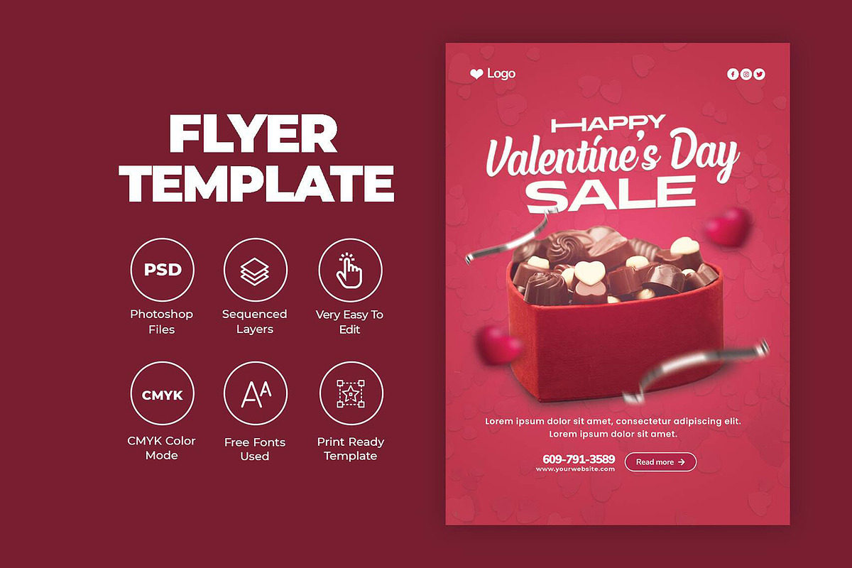 Valentine's Day Flyers Bundle, a Flyer Template by Saman Osama (Photo 3 of 7)