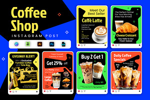 Vibrant Coffee Shop - Social Media