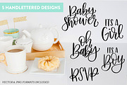 Hand Lettered Baby Shower Phrase Set, an Object Graphic by WinnieJean (Thumbnail 2 of 4)