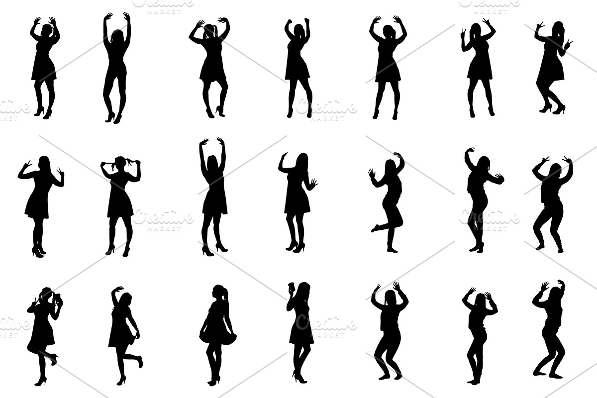Silhouettes of Dancing Women, an Object Graphic by ProArt