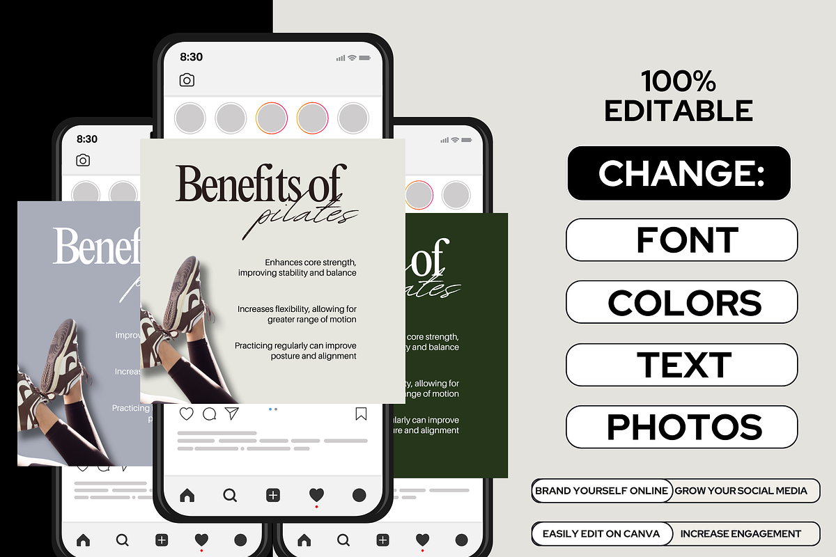 Pilates Social Media Instagram, a Social Media Template by Design Driven Media (Photo 5 of 9)