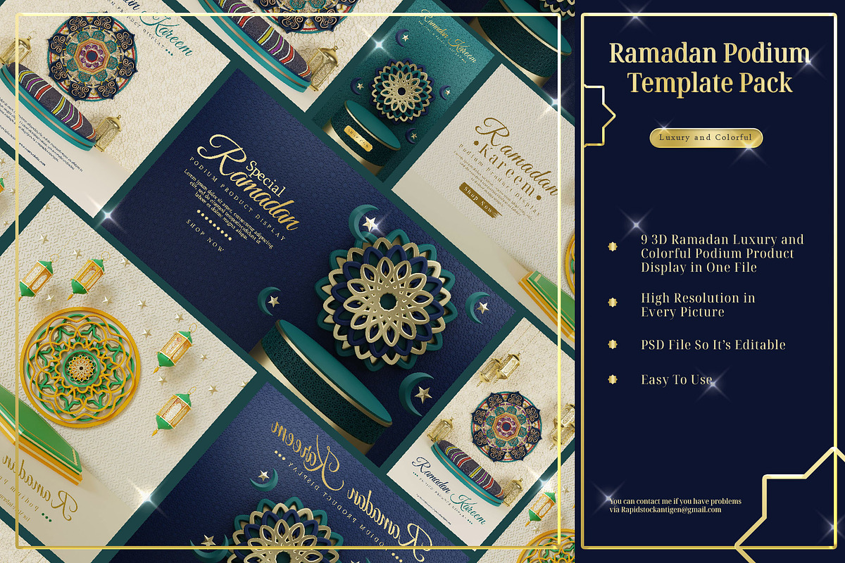 Luxury And Colorful Ramadan Podium, a Templates & Theme by Font De Rico (Photo 1 of 10)
