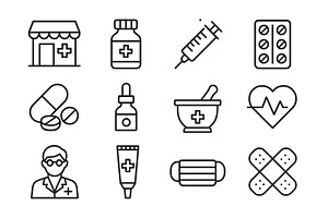 Set of web icons illustrating, an Object Illustration by ZinetroN