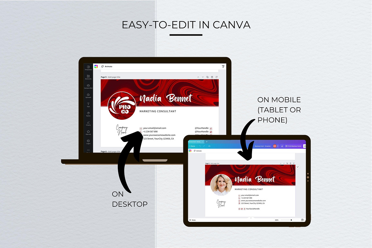 Business Card Canva Template, a Stationery Template by B2 Studio (Photo 6 of 11)