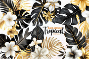 Black and Gold Tropical Clipart, an Illustration by Designworld (Thumbnail 1 of 5)