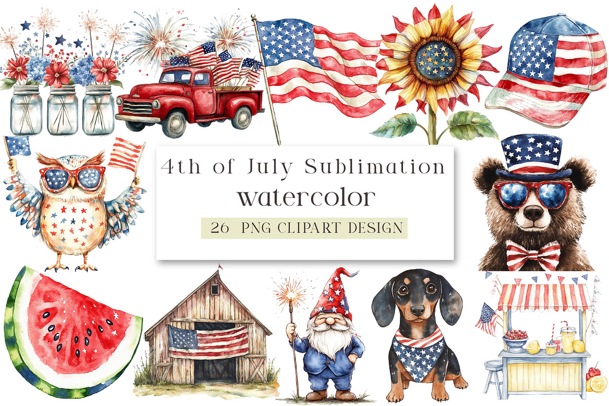4th of July Sublimation png, an Illustration by DreamArtGraphic (Photo 1 of 4)