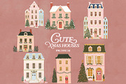 Hand-Drawn Cute Christmas Houses, a Seasonal Illustration by Marie T (Thumbnail 1 of 5)