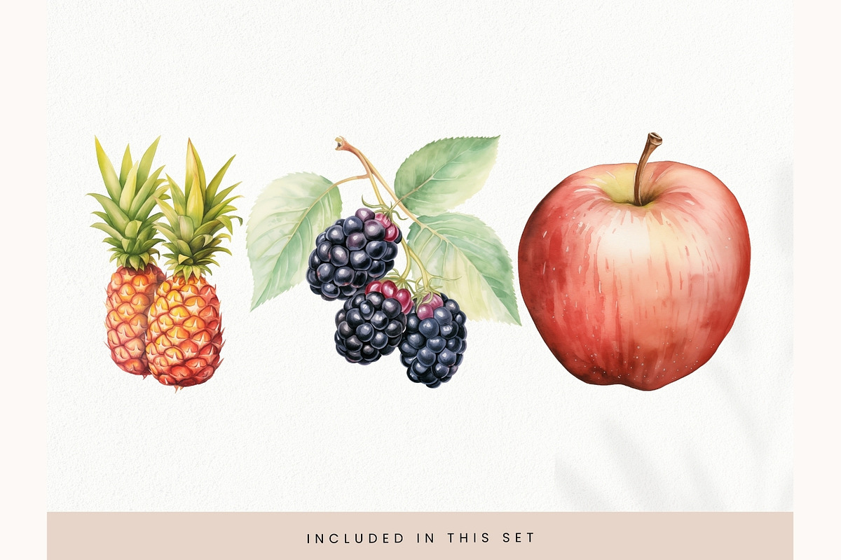 Watercolor Fruit Clipart, Fresh PNG, a Decorative Illustration by illuztrate (Photo 3 of 13)